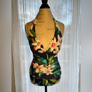 Ralph Lauren Halter One Piece Tropical Swimsuit